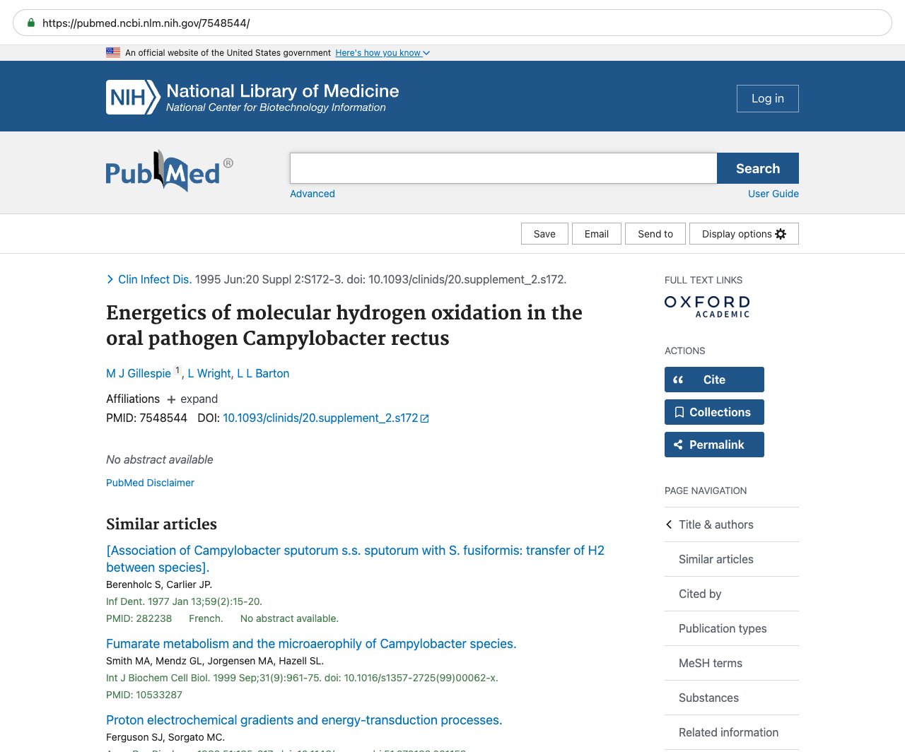 Screenshot — PubMed 7548544