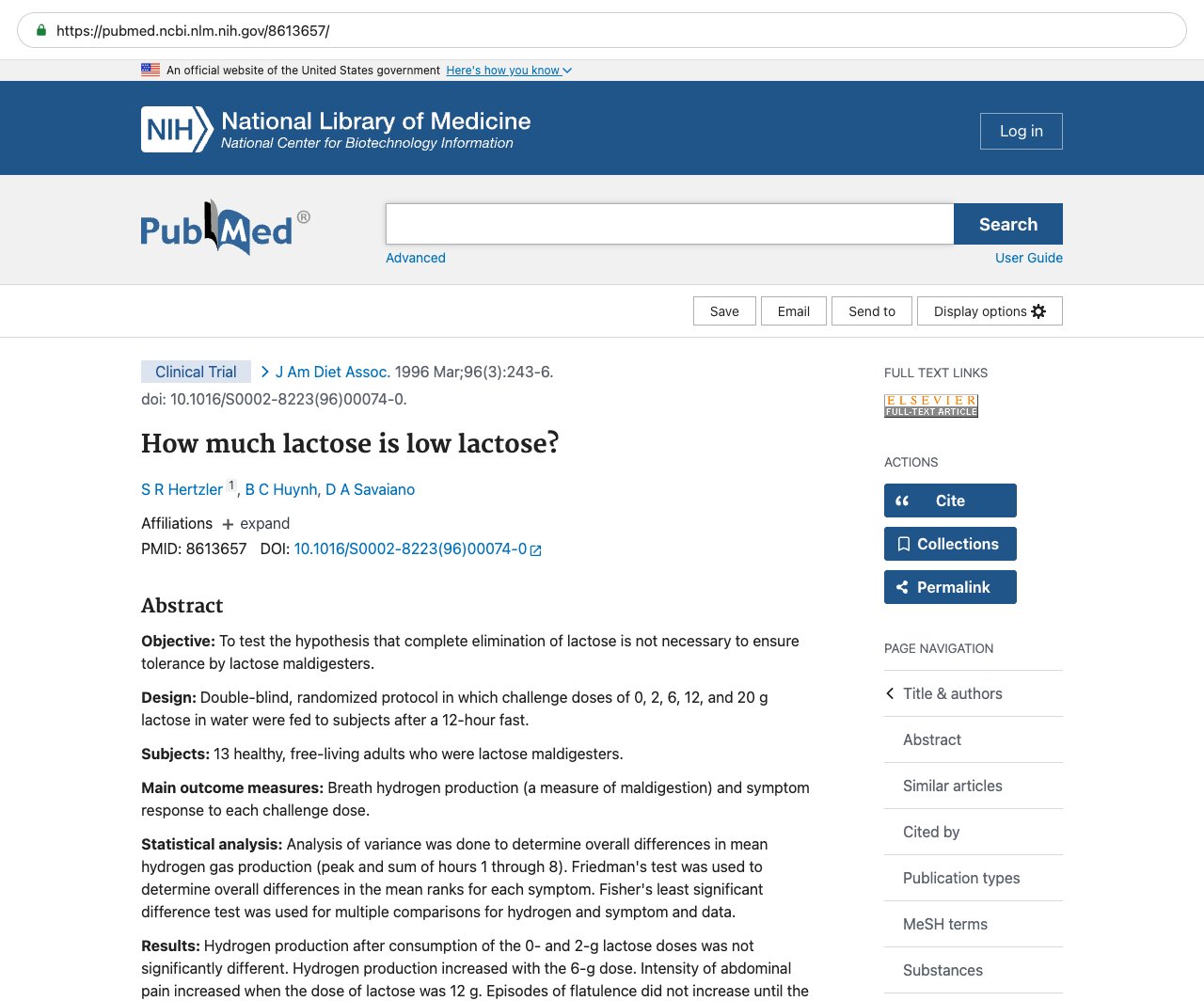 Screenshot — PubMed 8613657